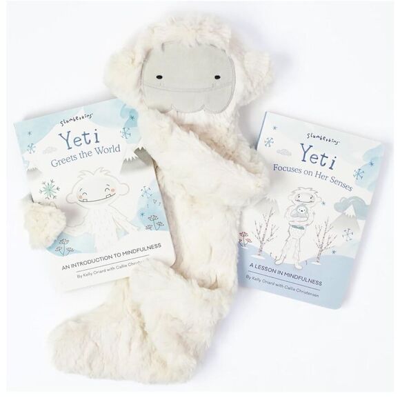 Slumberkins Yeti Snuggler & 2 Board Books Complete Set Bundle - Picture 1 of 8